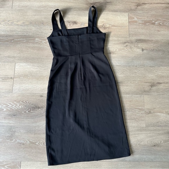 Aritzia Babaton 90s Slit Midi Black Dress Sz 4 - Picture 6 of 15